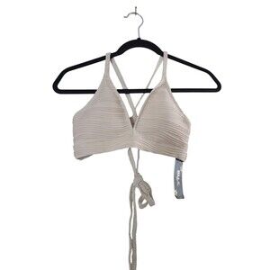 BMJL Bikini Swim Top Size Large Tan Tie NWT